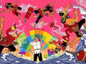 Jokowi Memanah Sambut Asian Games 2018 di Komik Karya Hari Prast