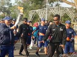 Dibawa 54 Penerjun Paskhas, Api Asian Games 2018 Tiba di Palembang