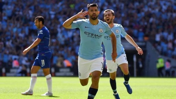 Sergio Aguero sudah mencetak 10 gol ke gawang Chelsea saat bersama Man City.