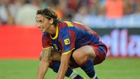 Zlatan Ibrahimovic juga ambil bagian dari riwayat koneksi Inter-Barcelona. Setelah tiga musim di Inter pada 2006 sampai 2009, Ibra gabung Barcelona di mana dia cuma bertahan semusim saja. (Foto: Denis Doyle/Getty Images)