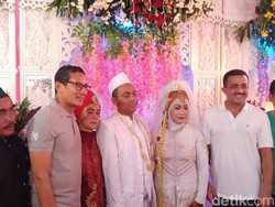 Sandi Datangi Kawinan Warga di Cakung, Pengantin Kaget
