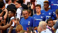 Chelsea harus puas dengan medali perak. Kekalahan ini menandai bahwa Si Biru telah gagal memenangi Community Shield sebanyak lima kali. (Foto: Toby Melville/Reuters)
