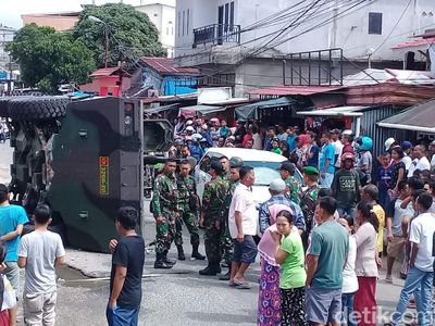 Ini Penampakan Panser Tarantula yang Terguling di Ambon