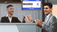Mungkin Courtois sudah berada di bandara untuk menyelesaikan transfernya. (Foto: Twitter @brfootball)