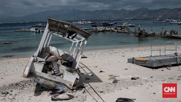 Gili Trawangan pascagempa Lombok, NTB.