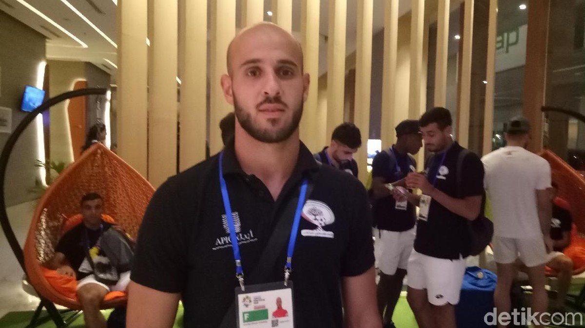 Pemain Palestina Mohammad Basim Rashid (Foto: Randy Prasatya/detikSport)
