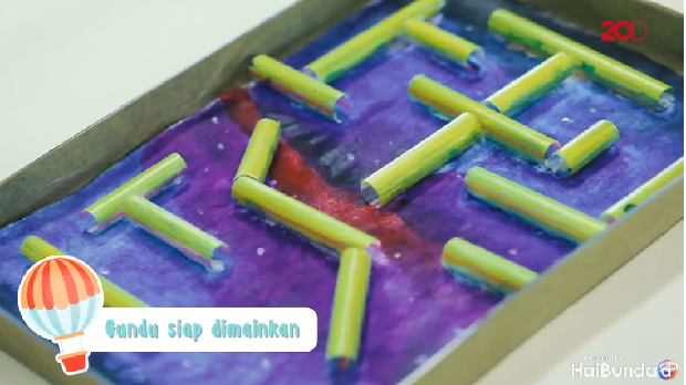 Marble maze, mainan anak dari kardus/