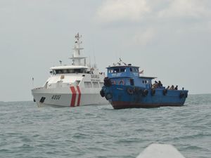 Latihan gabungan Bakamla dan BNN Kejar Kapal Pengangkut Narkoba
