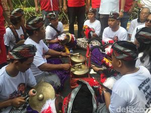 Aksi Massa Pro-Jokowi di KPU: Berpakaian Adat dan Mainkan Gamelan