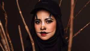 Foto: Wajah Chacha Frederica Dilukis Jadi Badak, Rayakan Asian Games
