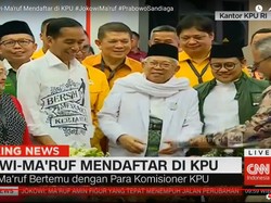 Jokowi-Maruf Amin Serahkan Dokumen Syarat Capres-Cawapres ke KPU