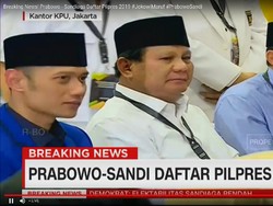 Dokumen Pencalonan Prabowo-Sandiaga Dinyatakan KPU Lengkap