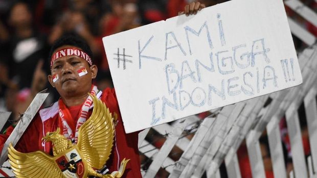 Suporter Timnas Indonesia kembali memenuhi tribune Stadion Gelora Delta, Sidoarjo, pada laga final Piala AFF U-16 2018.