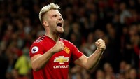 Shaw harus menunggu hingga pertandingan ke-67 untuk bisa menyumbangkan gol untuk MU. Foto: Andrew Boyers/Action Images via Reuters