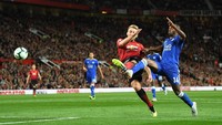 MU baru bisa mencetak gol kedua pada menit ke-83 melalui tembakan jarak dekat Luke Shaw. Foto: Michael Regan/Getty Images