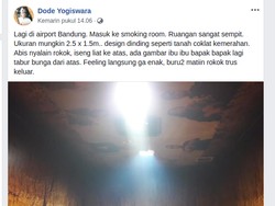 Viral Smoking Room Bertema Kuburan, Ini Kata Bandara Husein Sastranegara