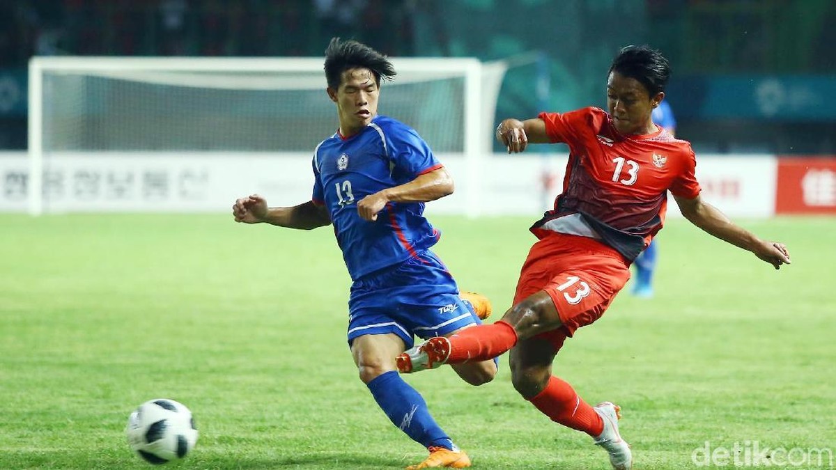 Timnas Indonesia U-23 saat mengalahkan Taiwan di Asian Games 2018. (Foto: Grandyos Zafna/detikcom)