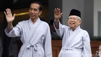 Foto Jokowi-Maruf Amin Pakai Baju Pasien Sebelum Tes Kesehatan