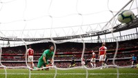 Sepanjang pertandingan, Arsenal jarang membahayakan gawang City. Dengan hanya memiliki 43% penguasaan bola, the Gunners membuat 9 percobaan tapi hanya tiga yang mengarah ke gawang. (Foto: Eddie Keogh/Reuters)