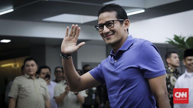 Bakal calon wakil presiden Sandiaga Uno, di RSPAD, Jakarta, Senin (13/8).