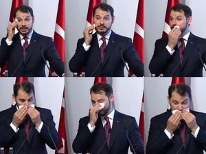 Saat Menantu Erdogan Berkeringat Pidato Soal Ekonomi