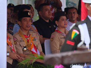 Berseragam Lengkap, Jokowi-Iriana Hadiri HUT Pramuka Ke-57