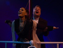 Aksi Kocak Ariana Grande dan James Corden Parodikan Titanic