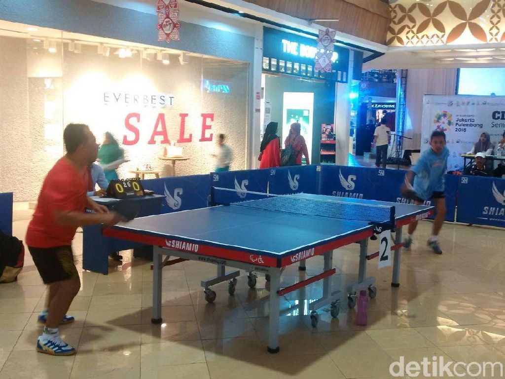 Sambut Asian Games, Ada Turnamen Tenis Meja yang Digelar di Tengah Mal Sambut Asian Games, Ada Turnamen Tenis Meja yang Digelar di Tengah Mal