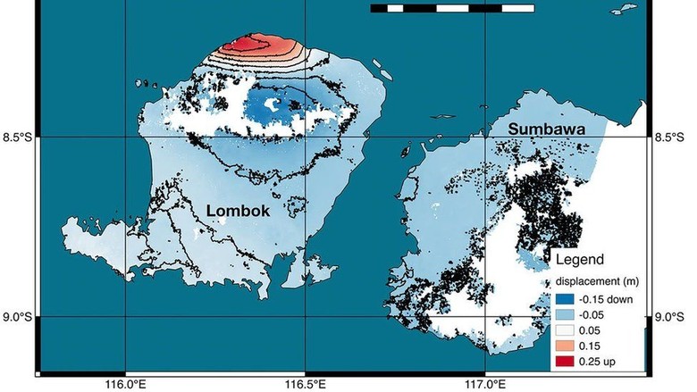 NASA: Gempa Lombok Sebabkan Permukaan Daratan Naik 25 Cm