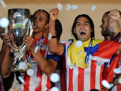Atletico Madrid sekali menjadi juara Piala Super Eropa saat masih diperkuat Radamel Falcao. Mereka mencatatkannya di tahun 2012. (Foto: Clive Brunskill/Getty Images)