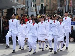 Sang Saka Merah Putih Berkibar di Pusat Kota Melbourne