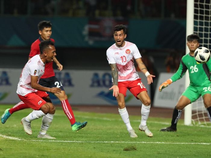Timnas Indonesia saat mengalahkan Laos di Asian Games 2018. (Foto: Carlie/INASGOC) Timnas Indonesia saat mengalahkan Laos di Asian Games 2018. (Foto: Carlie/INASGOC)