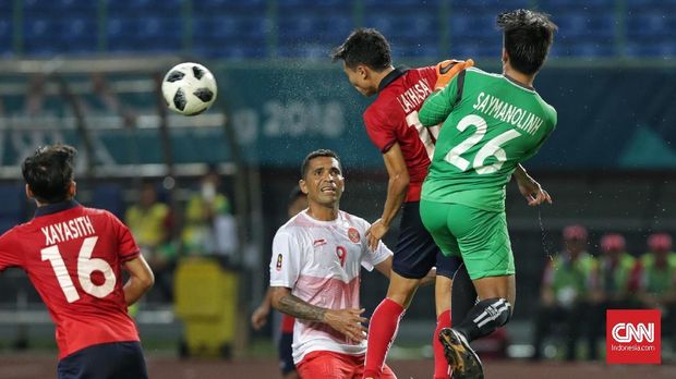 Penyerang Timnas Indonesia U-23 Beto Goncalves mencetak dua gol ke gawang Laos.