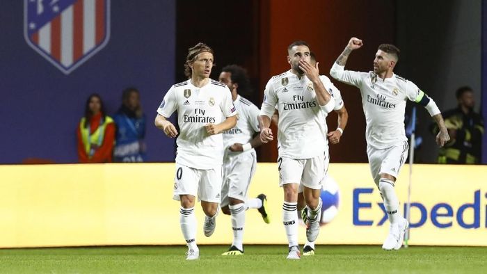 Real Madrid kalah 2-4 dari Atletico Madrid di Piala Super Eropa 2018 (Foto: Ints Kalnins/Reuters) Real Madrid kalah 2-4 dari Atletico Madrid di Piala Super Eropa 2018 (Foto: Ints Kalnins/Reuters)