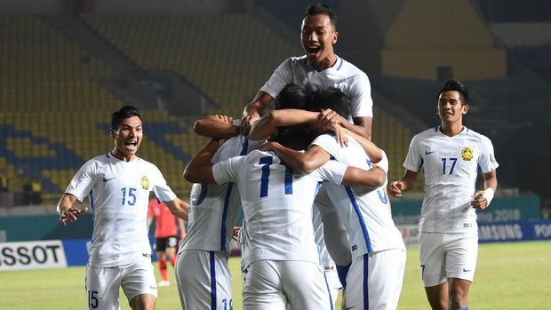 Rasid Safawi (nomor 11) menjadi pahlawan kemenangan Timnas Malaysia U-23 atas Korea Selatan. (