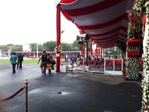 Begini Suasana Jelang Upacara Bendera di Istana