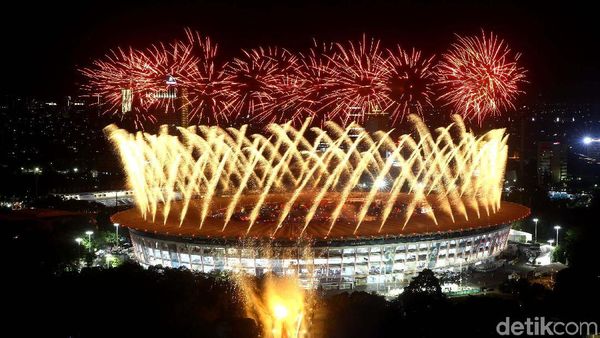 Potret Pesta Kembang Api di Pembukaan Asian Games 2018