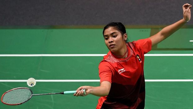 Gregoria Mariska Tunjung menyumbangkan poin pertama Indonesia ketika melawan Hong Kong.