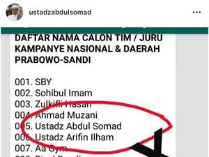 Namanya Masuk Daftar Timses Prabowo-Sandi, UAS: Hoax
