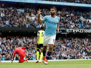 Hasil Liga Inggris: Aguero Hat-trick, City Lumat Huddersfield 6-1