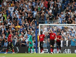 Saat bertanding melawan Brighton, Minggu (19/8/2018), MU menelan kekalahan 2-3. Semua gol ke gawang MU tercita di babak pertama. (Foto: David Klein/Reuters)