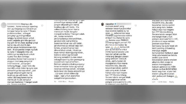 Percakapan Via Vallen dengan netizen yang mengkritiknya soal penampilan lip sync di Pembukaan Asian Games 2018.