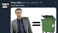 Seperti biasa, manajer Jose Mourinho langsung jadi olok-olok usai MU kalah dari Brighton. (Foto: Twitter @Footy_JokesOG)