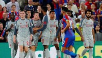 Liverpool berlega hati usai gol tersebut mengingat mereka kesulitan menembus pertahanan Palace sejak awal laga. (Eddie Keogh/REUTERS)