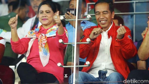 Jokowi Joget Dayung di Final Badminton Asian Games