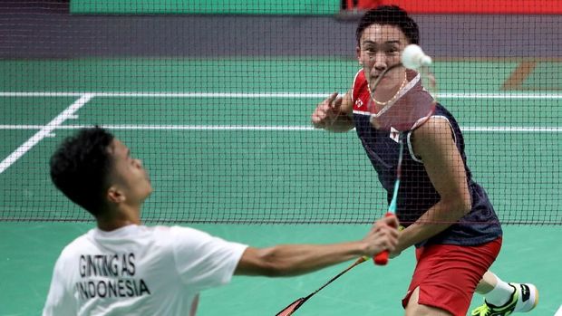 Anthony Ginting kembali berhadapan dengan Kento Momota di nomor tunggal putra.