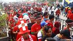 Suporter Timnas Indonesia Mulai Merahkan Stadion Wibawa Mukti