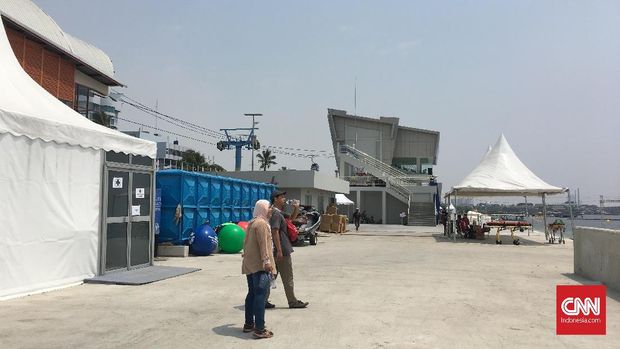 Sedikit sekali penonton yang mendatangi arena jetski Asian Games 2018. (