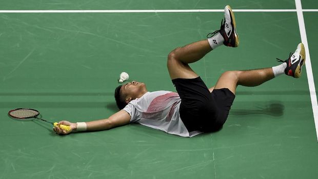 Anthony Ginting berjuang keras di China Terbuka 2018.