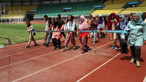 Sebelum Asian Games 2018 digelar, sukarelawan lebih dulu mendapat pelatihan.